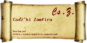 Csáki Zamfira névjegykártya
